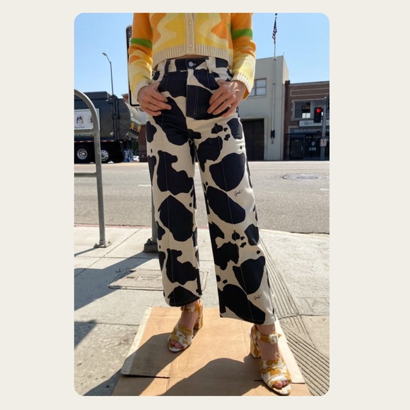 Lisa Says Gah Denim - New LISA SAYS GAH Trendy Animal Print Robyn Jeans Pants in Cow Black Size 30